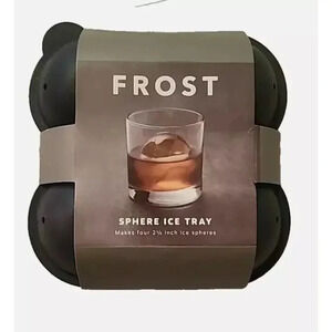 Frost Sphere Ice Tray - 4x 2.5" Round Ice Balls for Cocktails, Whiskey, & More